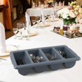 thumbnail image 4 of 6 Packs 4 Compartment Cutlery Bin Tray, Commercial Flatware Organizer Tray for Kitchen, Grey$$Home Decor, Kitchen, & Other, 4 of 7