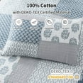 thumbnail image 3 of Bedduvit King Size Quilt Set - 100% Cotton Blue Gray Floral Real-Patchwork Plaid Striped Farmhouse Bedspread for King Bed, Reversible Lightweight All Season Comforter Bedding Set, 3-Piece 98"x106", 3 of 8