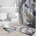 thumbnail image 4 of Black Gray Gold Marble Bathroom Sets with Rugs for Bathroom Decor, 72x72 Inches Gold Shower Curtain with Non-Slip Rugs and Accessories, Waterproof Machine Washable Bath Curtain, 4 of 4