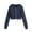 A144-Navy, variant on FYDUU Women's Cropped Zip Up Hoodies Casual Solid Color Long Sleeve Hooded Sweatshirt Coat With Pockets Fashion Tops Fall Outfits PP1