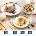 thumbnail image 3 of ComfyCreations 16-Piece White Stoneware Dinnerware Set with Gold Trim – Handmade Dishes Set for 4 with Dinner Plates, Salad Plates, Bowls & Mugs, 3 of 6