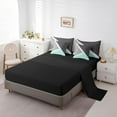 thumbnail image 3 of YST Turquoise Triangle Twin Size Bed In A Bag 7 Piece Teal Dark Gray And Light Grey Comforter Set,Patchwork Geometry Bedding Comforter Sets Modern Abstract Sheet Set With Comforter, 3 of 5