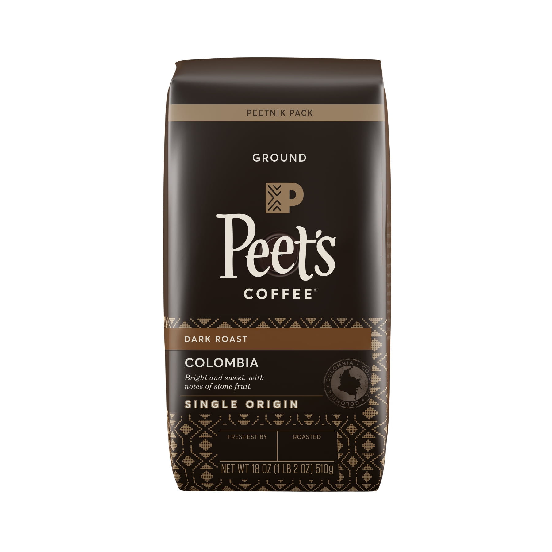 Peet's Coffee® Colombia Dark Roast Ground Coffee 18 oz. Stand-Up Bag ...