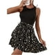 thumbnail image 2 of VISgogo Vestido Casual de Verano para Mujer, Patchwork Floral Patrón Torta Ruffle Hem Tie-Up Cintura Alta Prenda de una Sola Pieza VISgogo moda, 2 of 9