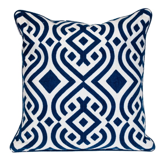 Parkland Collection Transitional Geometric Blue Square 20" x 20" Pillow