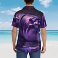 thumbnail image 4 of Balery Purple Hippo In Water Camisas hawaianas de manga corta para hombre, camisas playeras de corte holgado, camisas de vacaciones con botones,Medium, 4 of 7
