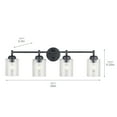 thumbnail image 3 of Kichler Winslow 30" 4 Light Black Vanity Light with Seeded Glass Shades, 3 of 8