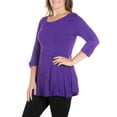 thumbnail image 3 of 24seven Comfort Apparel Plus Size Ruched Sleeve Swing Tunic Top, 3 of 4