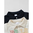 thumbnail image 4 of PureChapter 2-Pack Baby Boys Knit Jacquard Short Sleeve Polo Shirts, "POLO BABY" Embroidered Turn-Down Collar Tops, 4 of 8