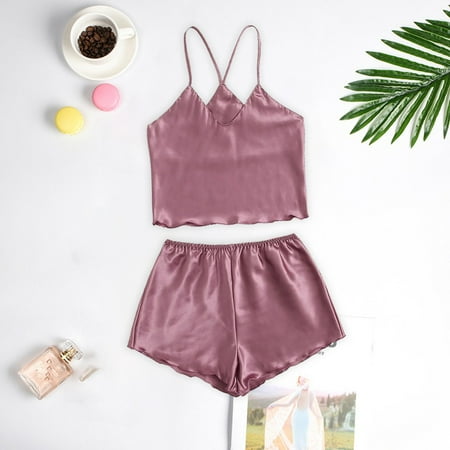

New Satin Silk Pajamas Nightdress Lingerie Women Underwear Sleepwear Satin