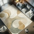 thumbnail image 4 of Ambesonne Modern Boho Decorative Rug Carpet, Abstract Geometry Swirl, 2' 5" x 5', Tan Beige Grey Teal, 4 of 5