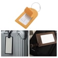 thumbnail image 5 of Unique Bargains 1 Pc Semicircle Vertical Style Luggage Tag for Office Ginger Yellow PU, 5 of 5