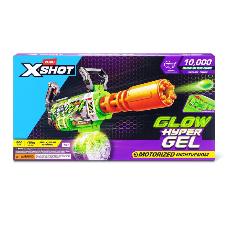 XSHOT Hyper Gel Glow Motorized Gatling Blaster (10,000 Pellets