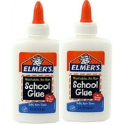 Elmer's Washable No-Run School Glue, 4 oz, 2 Bottles (E304)