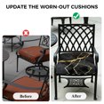 thumbnail image 4 of Outdoor Patio Cushion Covers 4 Pack Black Marble Patio Chair Cushion Covers with Ties and Zipper Golden Ripple Waterproof Outdoor Seat Cushion Covers for Patio Furniture 20"x18", 4 of 7
