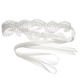 thumbnail image 1 of 1Pc Wedding Dress Ribbon Lace Flower Bridal Belt Cloth Wedding Belt Sash (White), 1 of 9