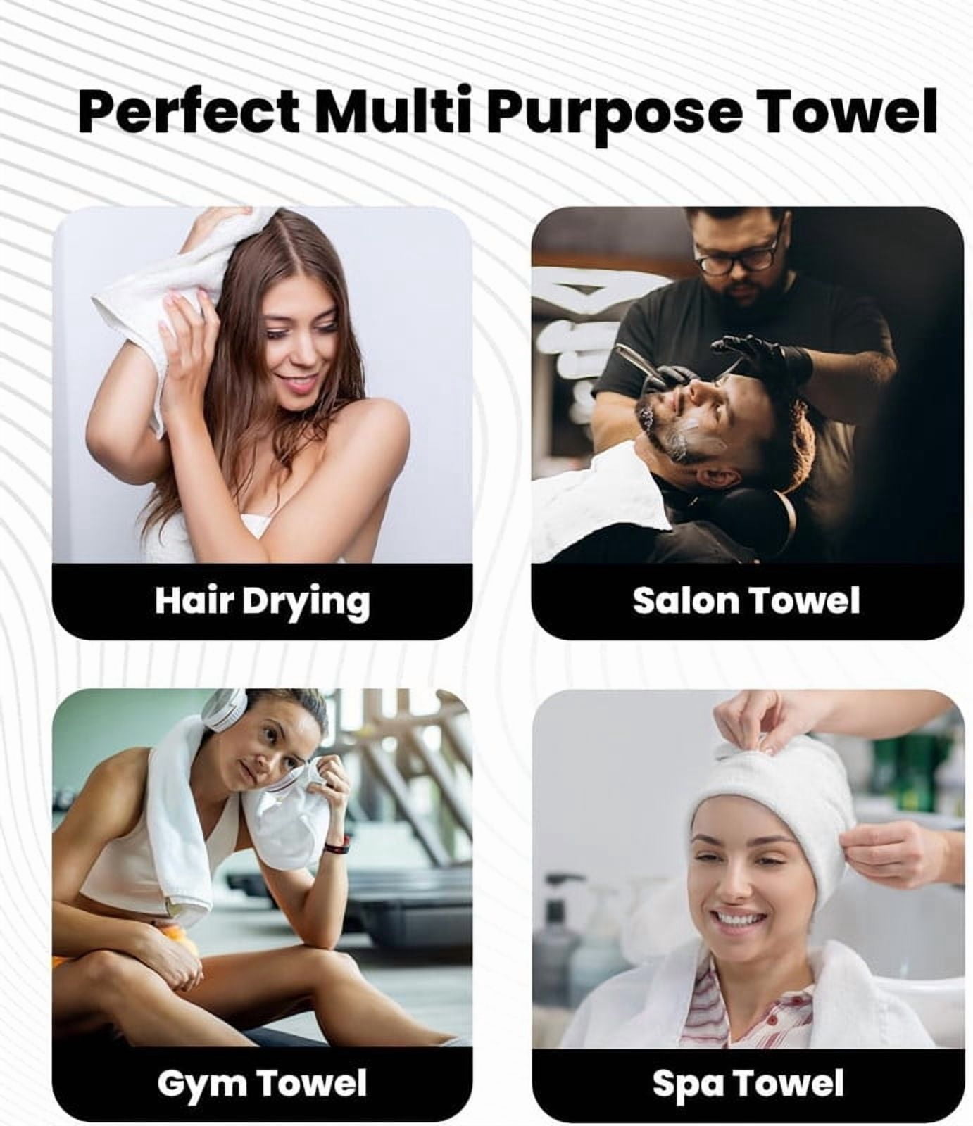 Textile Topia Premium Collection Hand Towel 16x27 – White Hand Towels for Spa, Salon, Gym, Hotel & Resort – 86% Cotton 14% Polyester – Soft, Thick & Absorbent - 60 Pack