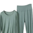 thumbnail image 5 of ylioge Womens Modal-Pajama Sets Plus Size M-5X 2 Piece Loungewear Outfits Ladies Casual Solid Color Long Sleeve Tops and Pants Homewear Yoga Pajamas, 5 of 5