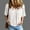 White, variant on Sakmal Ladies Tops Gray Elbow-Length Solid V-Neck Crochet Blouses Womens Shirts