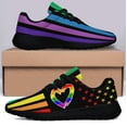 thumbnail image 6 of Unisex Rainbow Sneakers, LGBT Shoes for Men Women Lightweight Breathable Running Shoes Black Size 9.5, 6 of 7