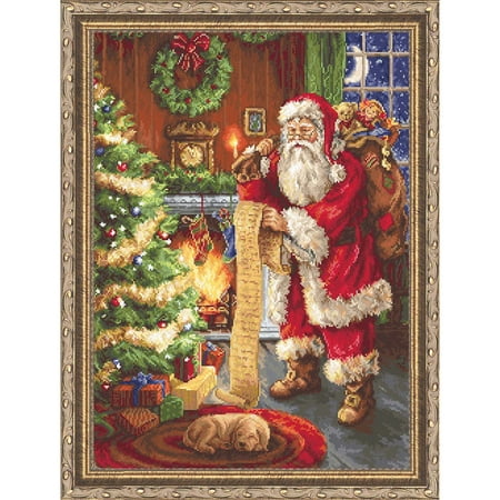 UPC: 4840746023842 | Luca-S Santa Claus Checking List Counted Cross-Stitch Kit