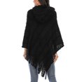 thumbnail image 2 of Women's Asymmetric Hem Poncho Sweater Pullover Shawl Knitted Winter Poncho Cape with Fringed Sides  Knitted Loose Batwing Sleeve Fashion Cape Sweater, 2 of 6