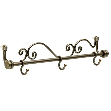 

Liberty Hardware R27408-U Romantic Scroll 17-9/16 Long Hook Rack - Warm Chestnut