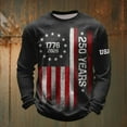 thumbnail image 2 of CHENge 250th Anniversary Shirt USA Anniversary Waffle T-Shirt Sweatshirt Men Casual Long Sleeve Crewneck Tshirt, 2 of 3