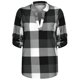 thumbnail image 3 of Camisa casual de algodón de manga larga a cuadros SCZ para mujer gris, 3 of 9