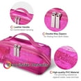 thumbnail image 4 of Byootique Portable Makeup Bag Zippered Water-resistant Organizer PVC Open Flat Travel Toiletry Organizer Travel Daily Use, Pink, 4 of 9