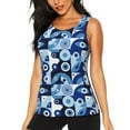 thumbnail image 1 of Balery Evil Eye Camiseta sin mangas estampada ligera para mujer, tops de entrenamiento sin mangas, camisetas de yoga transpirables de secado rápido.-Small, 1 of 7