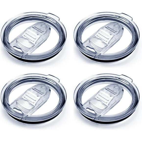 30 oz Replacement Lid for Yeti Tumblers,Ozark Trail, Old Style Rtic and More Splash Resistant Lids Spill Proof Tumbler Lid Clear Cup Silicone Sliding Covers,4 Pack