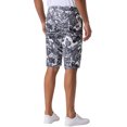 thumbnail image 3 of Pantalones cortos gráficos INSPIRE CHIC para hombres, verano retro, frente plano, bohemios, florales, 34, negro y blanco, 3 of 5