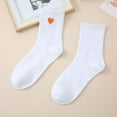 thumbnail image 2 of Yuanlong Womens Socks Ladies Fashion Plain Cute Heart Printed Mid Calf Socks Workout Sweat Absorbent Athletic Socks, 2 of 4