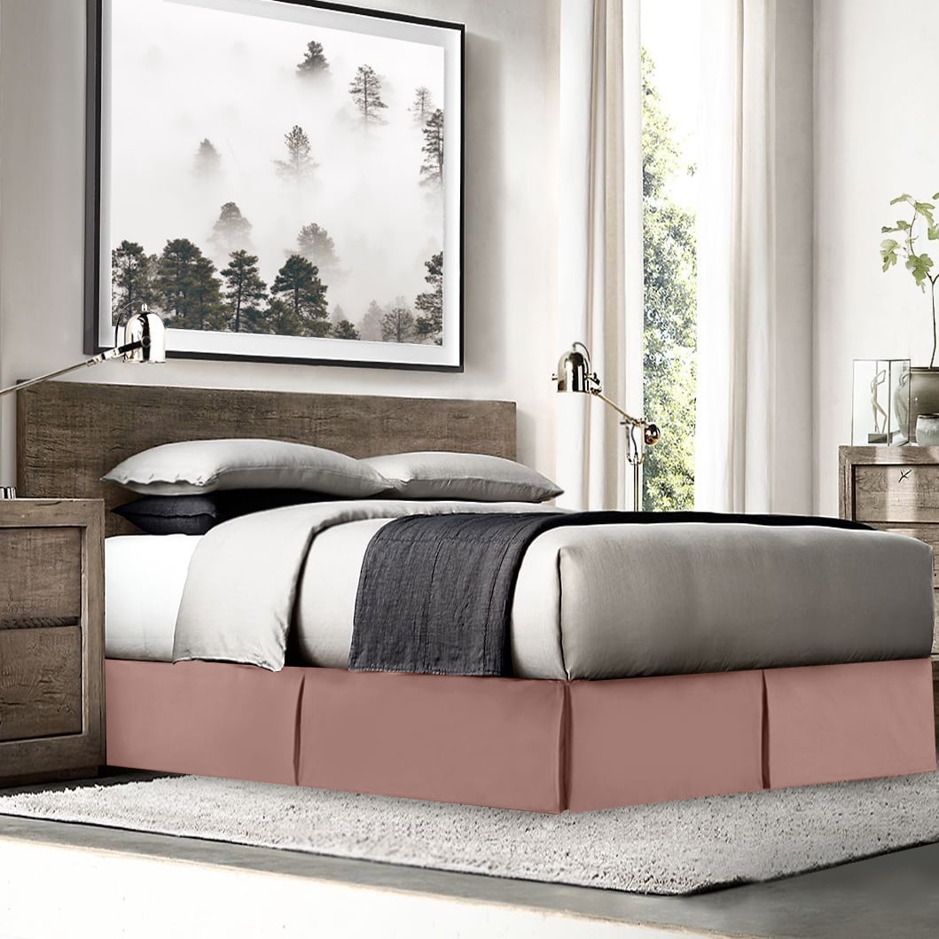 14" Tailored Pleated Bed Skirt Dust Ruffle, Cal King, Taupe, by Clara Clark