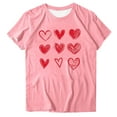 thumbnail image 2 of Qxiansh Valentines Day Womens Plus Size Tops Heart Graphic T-Shirts for Women Short Sleeve Pullover Tunic Shirts, 2 of 4