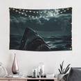 thumbnail image 2 of Xecao Moonlit Night Sky Shark Print Tapestry, Wall Hanging Room Funny Decor, Backdrop Room Decor for Bedroom Living Room dormitory, 2 of 8