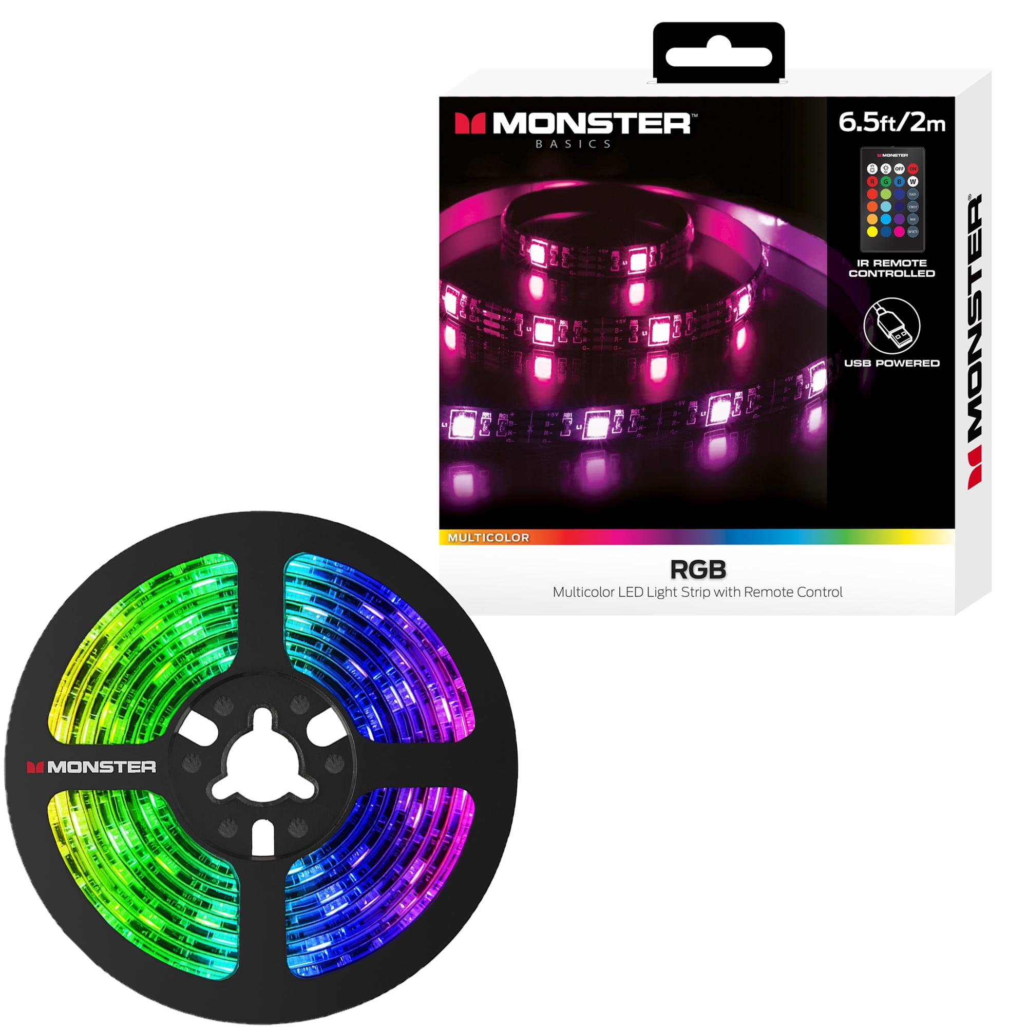 Light Strip LED 18 ft With 24 Key IR Remote Multi Color For 65 To 82 in TV 