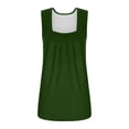 thumbnail image 4 of WCJM Women's Built In Bra Tank Tops 2026 Summer Trendy Tops Flowy Summer Tank Tops for Women 2026 Loose Fit Pleated Square Neck Sleeveless Shirt Curved Flowy Vest Basic Cotton Tee, 4 of 7