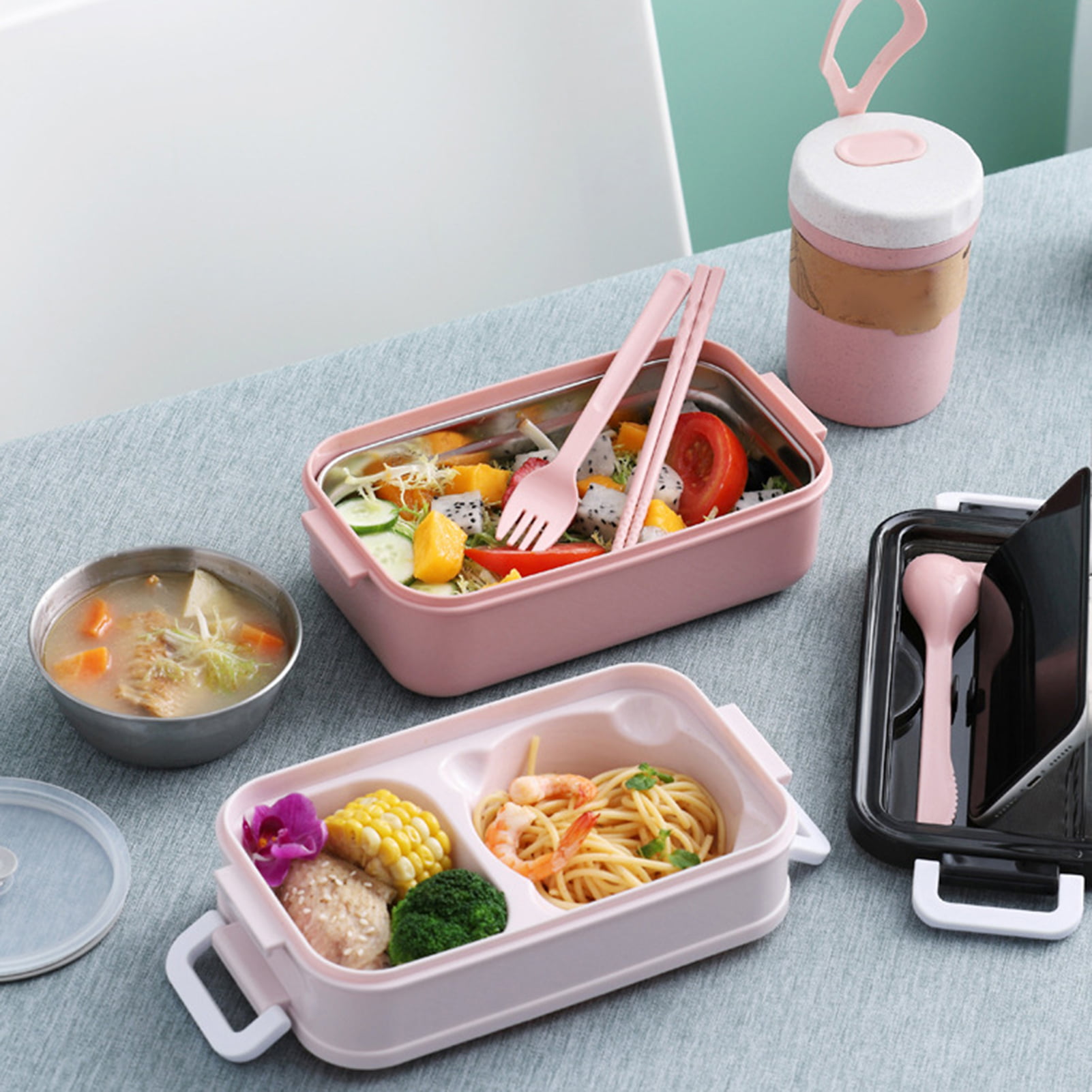 Dropship Bento Box Double Layer Lunch Box For Kids And Adults Leakproof  Lunch Containers With Removable Stainless Steel Tray Microwave Safe to Sell  Online at a Lower Price