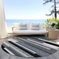 thumbnail image 6 of Addison Rugs Chantille Indoor/Outdoor Transitional Stripes Black Washable Round Rug, 8' x 8', 6 of 6