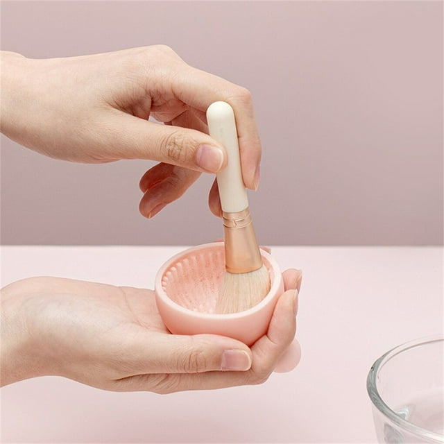 Makeup Brush Cleaning Silicone Facial Powder Foundation Lip Accessories Compact Brushes Scrubber Portable Travel Cosmetics Clean Tools Pink
