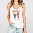 thumbnail image 2 of Retro 4th of July Cartoon Hot Dog and Drink Tank Top for Women and Teens Patriotic Shirt White Tank Top Medium, 2 of 5