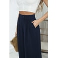 thumbnail image 6 of Uvplove Women's Pocket Wide Leg Trousers Lightweight Pants High Waist Button Loose Trouser Work Casual Business Pants,US Size XX-Large in Navy Blue, 6 of 14