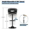 thumbnail image 6 of Drevy Adjustable Swivel Bar Stools Set of 2, -Century Modern PU Leather Upholstered Counter Height Bar Stool, Kitchen Island Barstools with Back, Black, 6 of 8