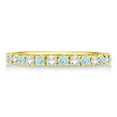 thumbnail image 2 of Diamond and Aquamarine Ring Guard Stackable Band 14k Yellow Gold (0.32ct), 2 of 4