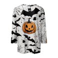 thumbnail image 5 of Camiseta informal de manga larga con estampado de fantasmas de Halloween para mujer: top festivo para las fiestas, 5 of 5