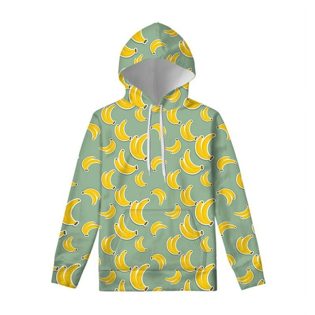 Sweat à Capuche Graphique Fruits Tropicaux Dessin Animé pour Hommes Décontracté Imprimé 3D Banane Manches Longues Pull