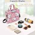 thumbnail image 4 of Sheep Cartoon Pink Corduroy Tote Bag Handbag Large Messenger Bag Shoulder Crossbody Zipper Bag Purse, 4 of 8
