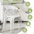 thumbnail image 5 of VECELO Stackable Patio Dining Chair Set of 4, Outdoor/Indoor Dining Chairs for Restaurant, Poolside and Garden, No Assembly, White, 5 of 14